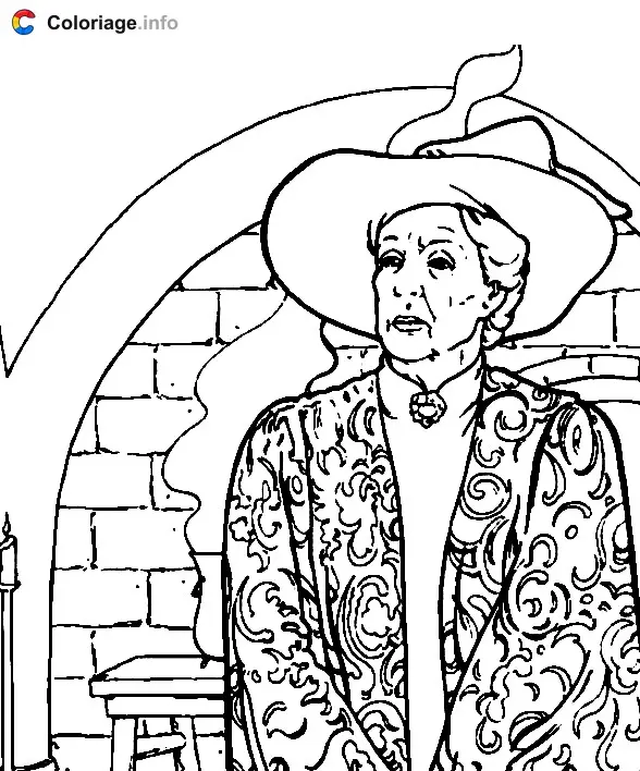 Minerva McGonagall, Deputy Headmistress of Hogwarts coloring page to print
