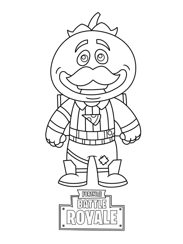 Coloriage Mini Fortnite Tomatohead - Fortnite à imprimer