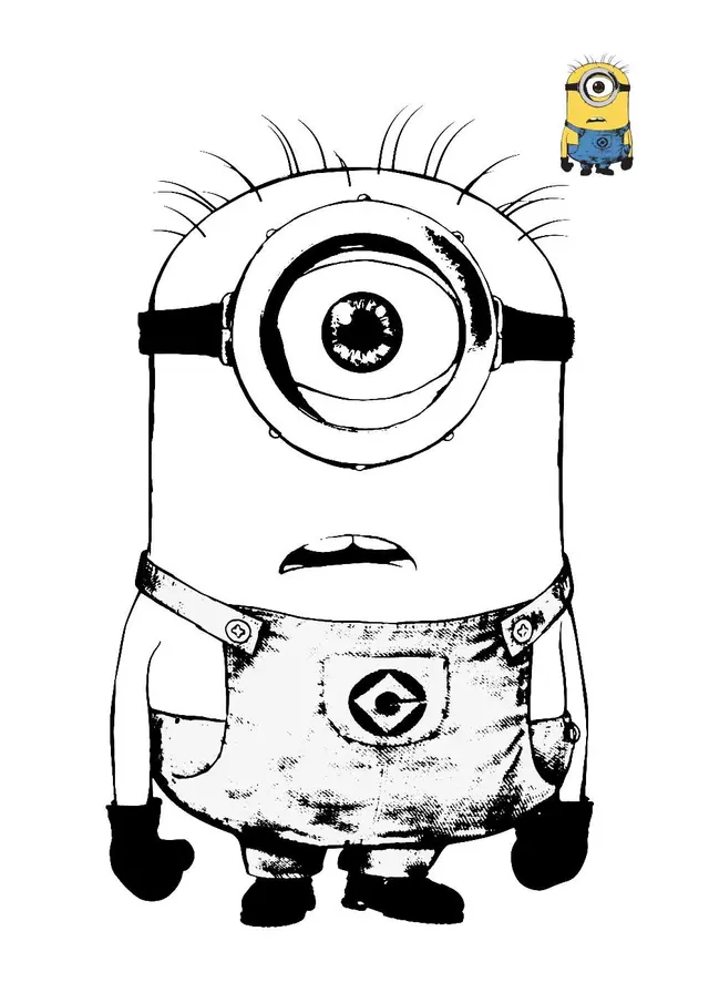 Coloriage Minion Est Fige Sans Emotion - Minions à imprimer