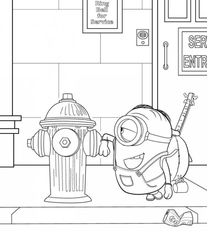 Ausmalbild Minion im Verführungsmodus zum Ausdrucken