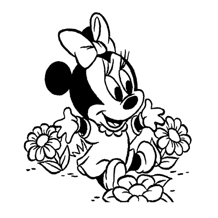 Coloriage Minnie Bébé - Bébé à imprimer