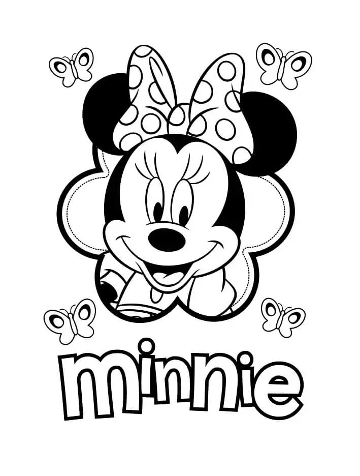 Dibujo de Minnie Mouse enamorada de Mickey para colorear