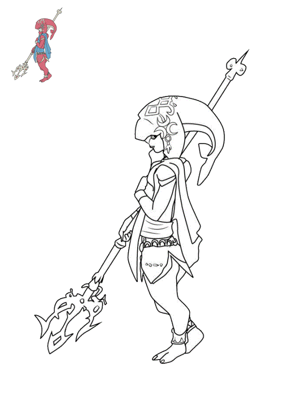 Coloriage Mipha Princesse De Zora Amie De Link - Zelda à imprimer