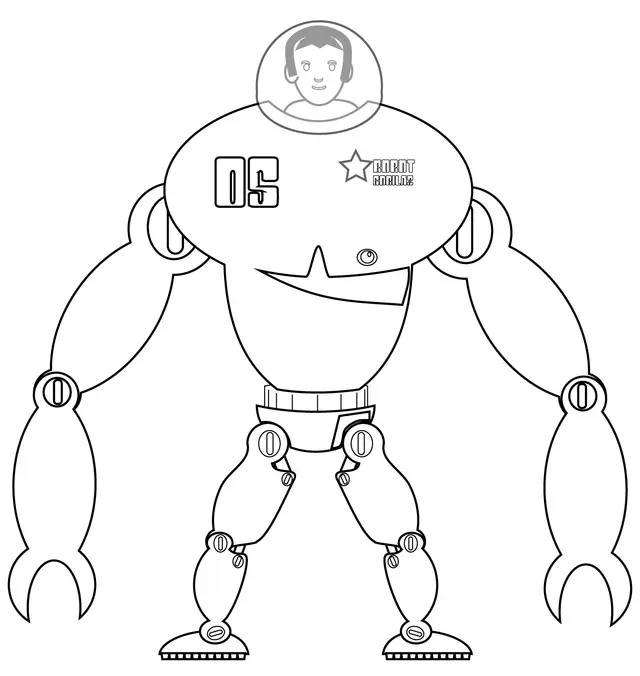 Coloriage Mobilite Amplifie Platforme De Robot Pour Humain - Robot à imprimer