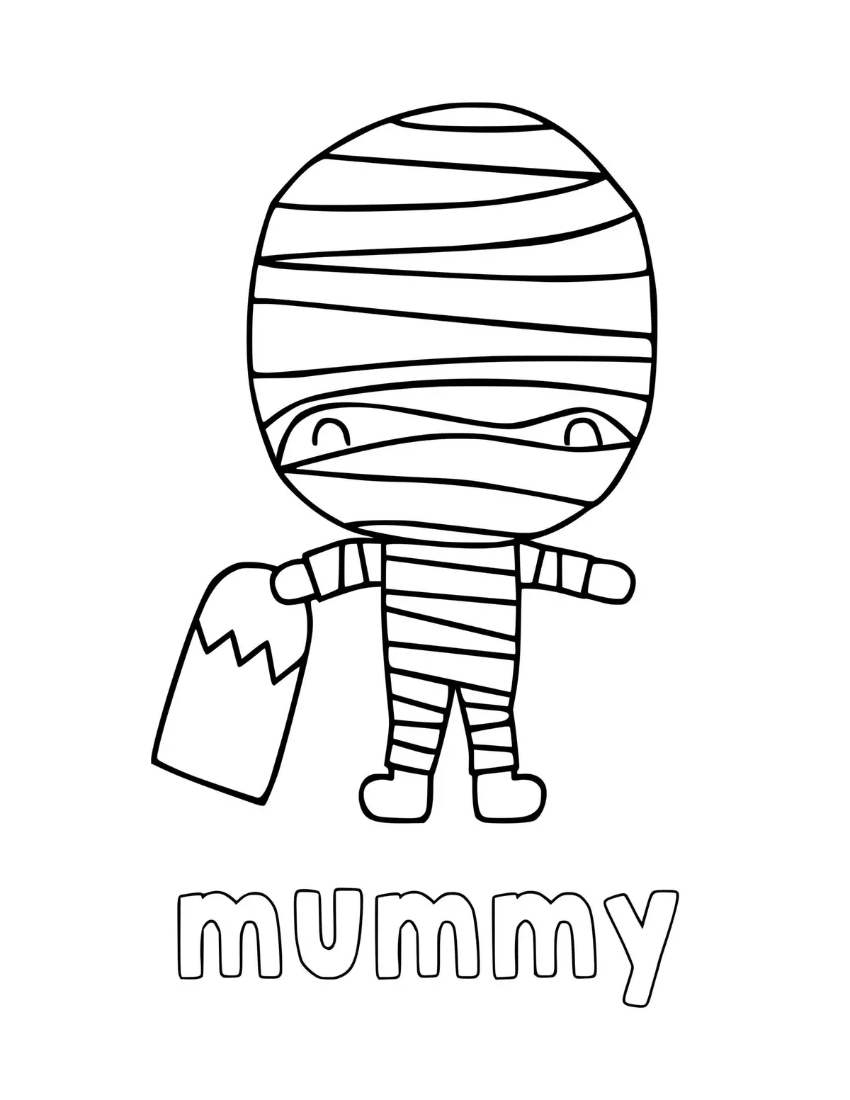Desenho de Múmia de Halloween para Crianças para colorir