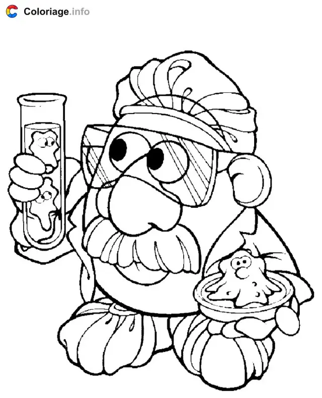 Desenho de Senhor Batata Químico para colorir