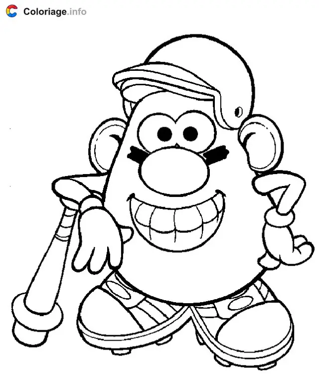 Desenho de Senhor Batata Jogador de Beisebol para colorir