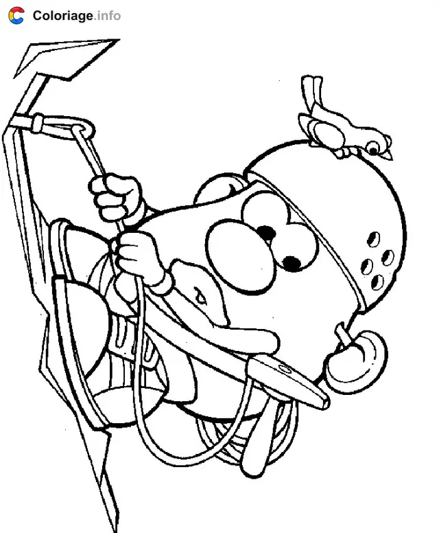 Desenho de Senhor Batata escalando para colorir