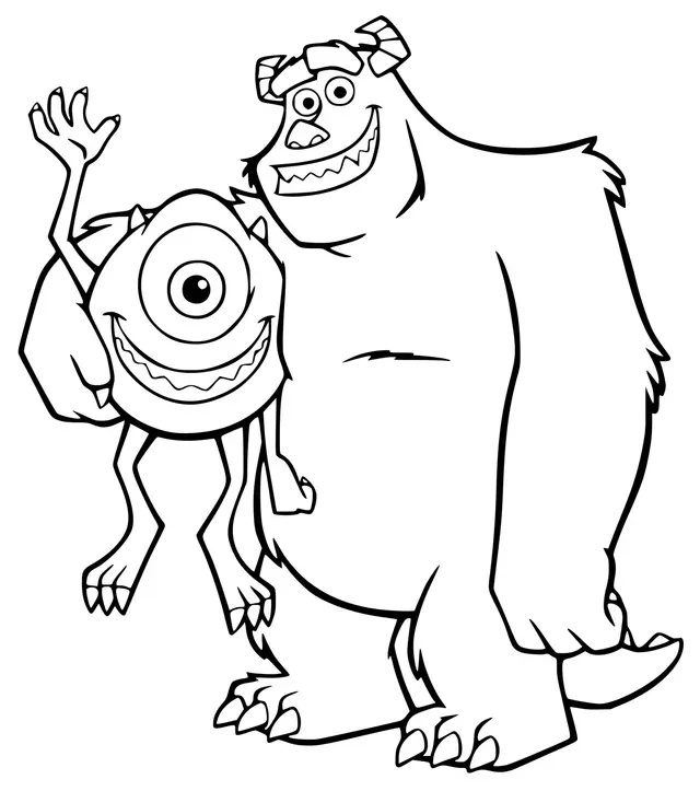 Coloriage Monstres Sont Très Heureux - Monstres et Cie à imprimer