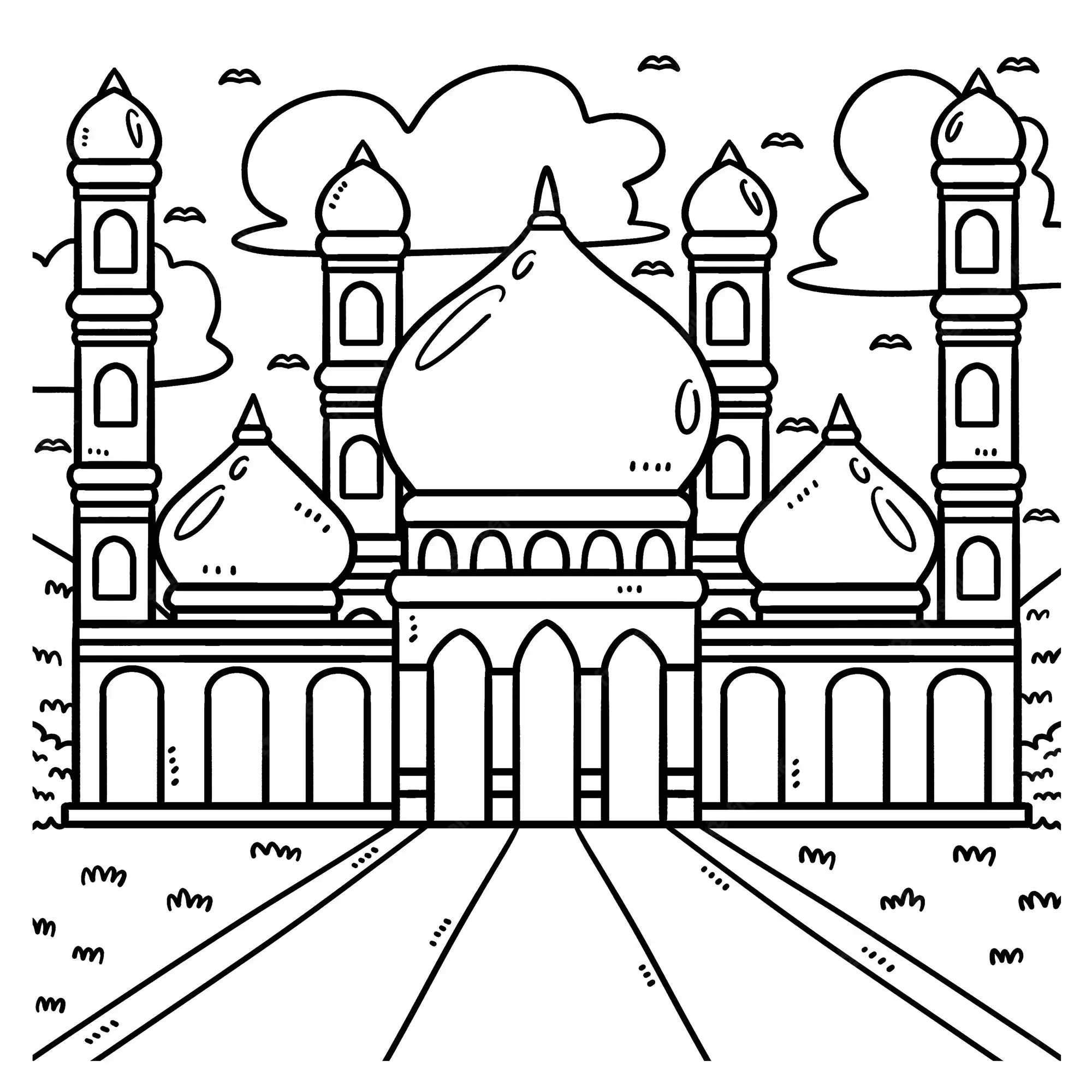 Coloriage Mosquee Musulman Ramadan Pour Les Enfants - Ramadan à imprimer
