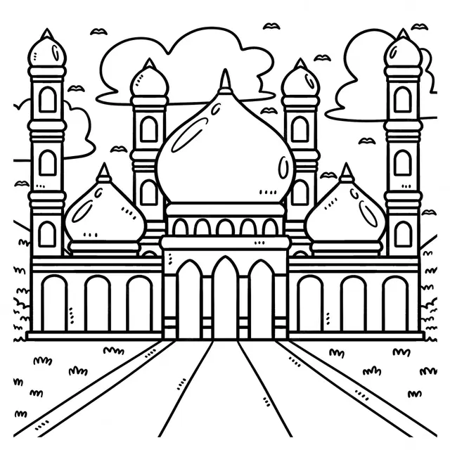 Coloriage Mosquee Musulman Ramadan Pour Les Enfants - Ramadan à imprimer