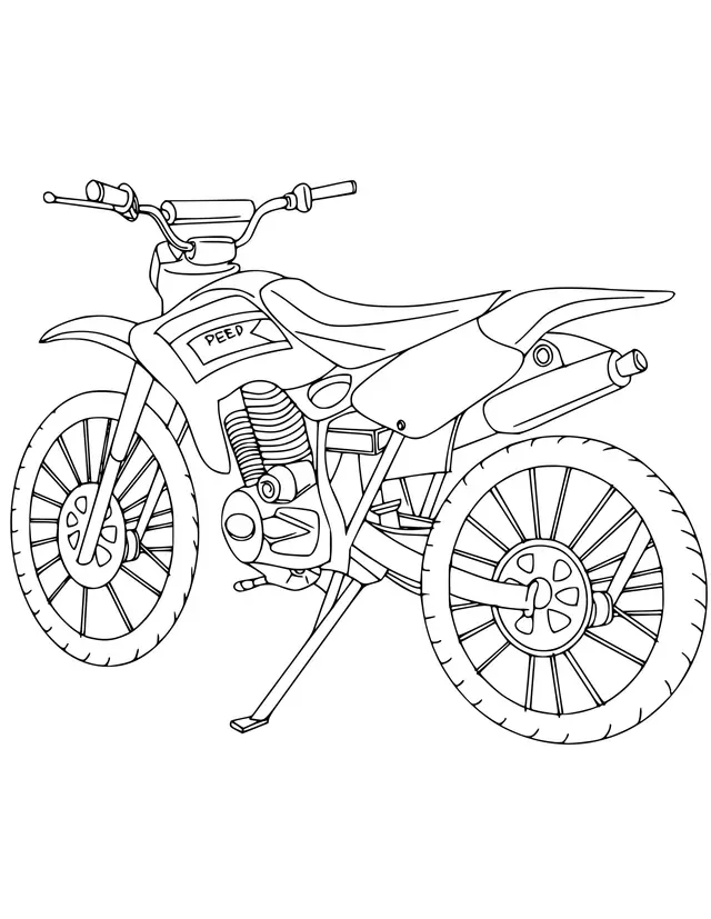 Coloriage Moto Cross Bike Stationne - Motocross à imprimer