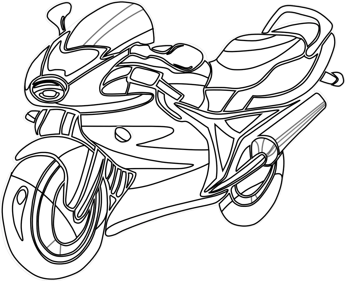 Racing Sport Motorcycle at Full Speed coloring page to print
