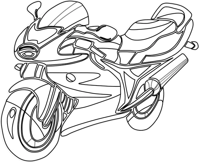 Coloriage Moto sportive en pleine course - Moto à imprimer