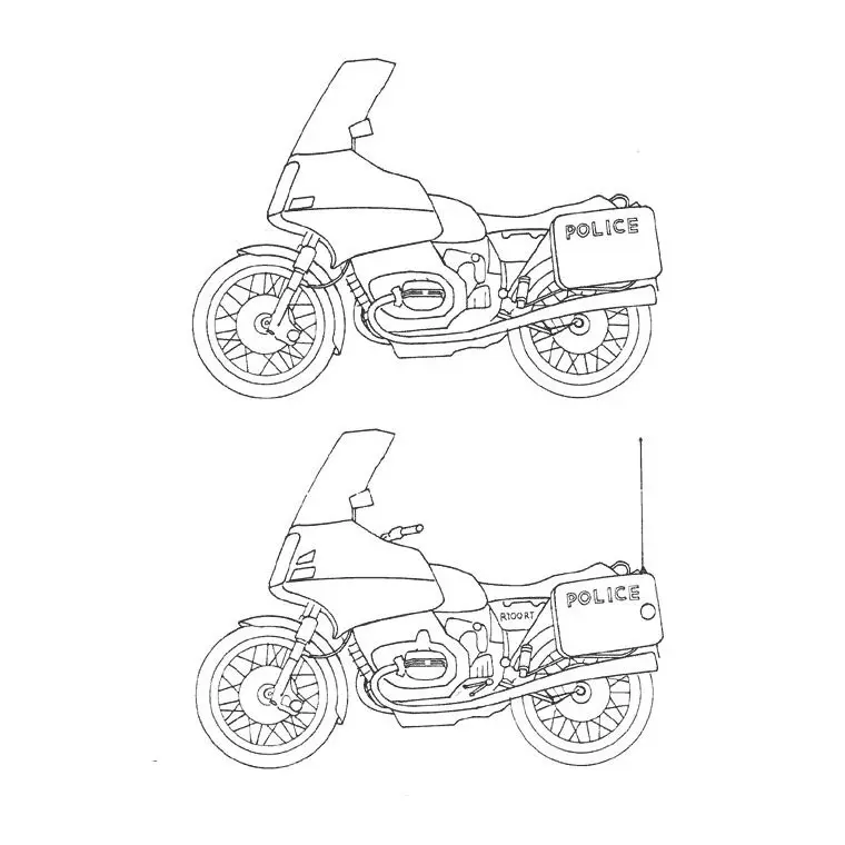 Police Motorcycle coloring page to print