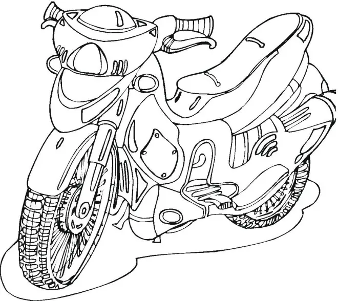 Biker Riding a Powerful Motorcycle coloring page to print