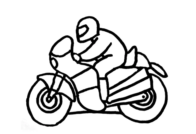 Coloriage Moto de course en accélération - Moto à imprimer