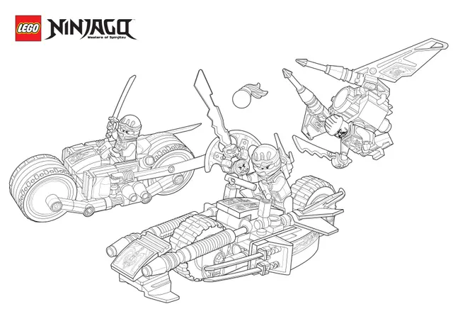 Coloriage Moto Voiture Cool Ninjago Lego - Ninjago à imprimer