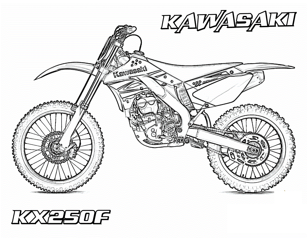 Coloriage Motard en pleine course de motocross dynamique - Motocross à imprimer