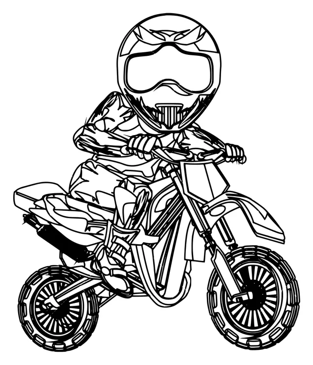 Coloriage Motocross Sport Kids - Motocross à imprimer