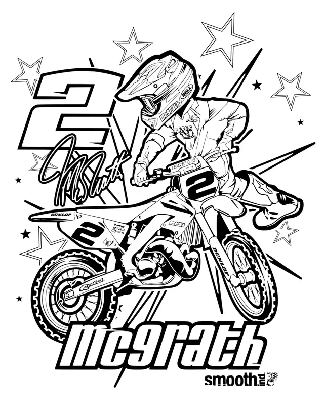 Coloriage Motocross Yamaha - Motocross à imprimer