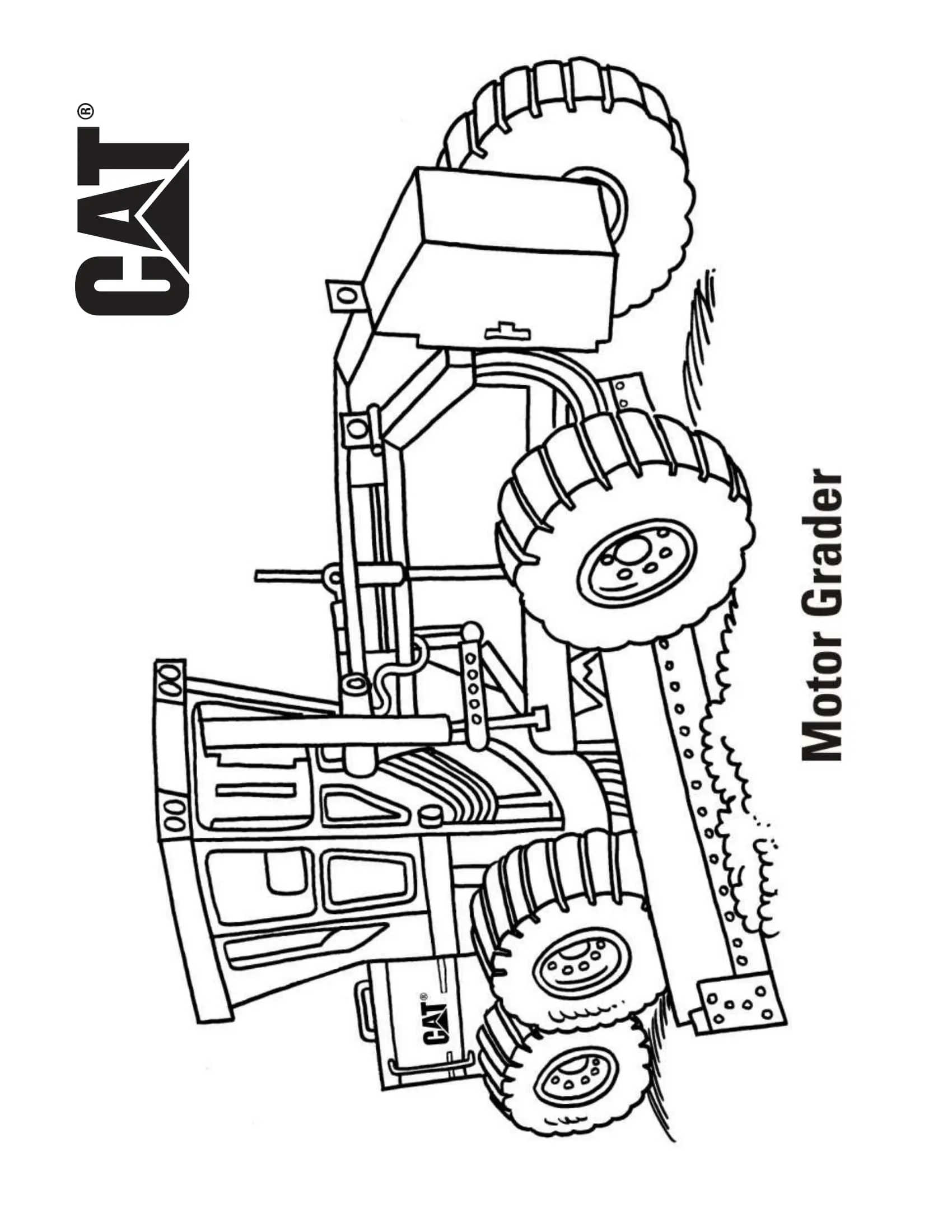 Coloriage Motor Grader Camion Cat - Camion à imprimer