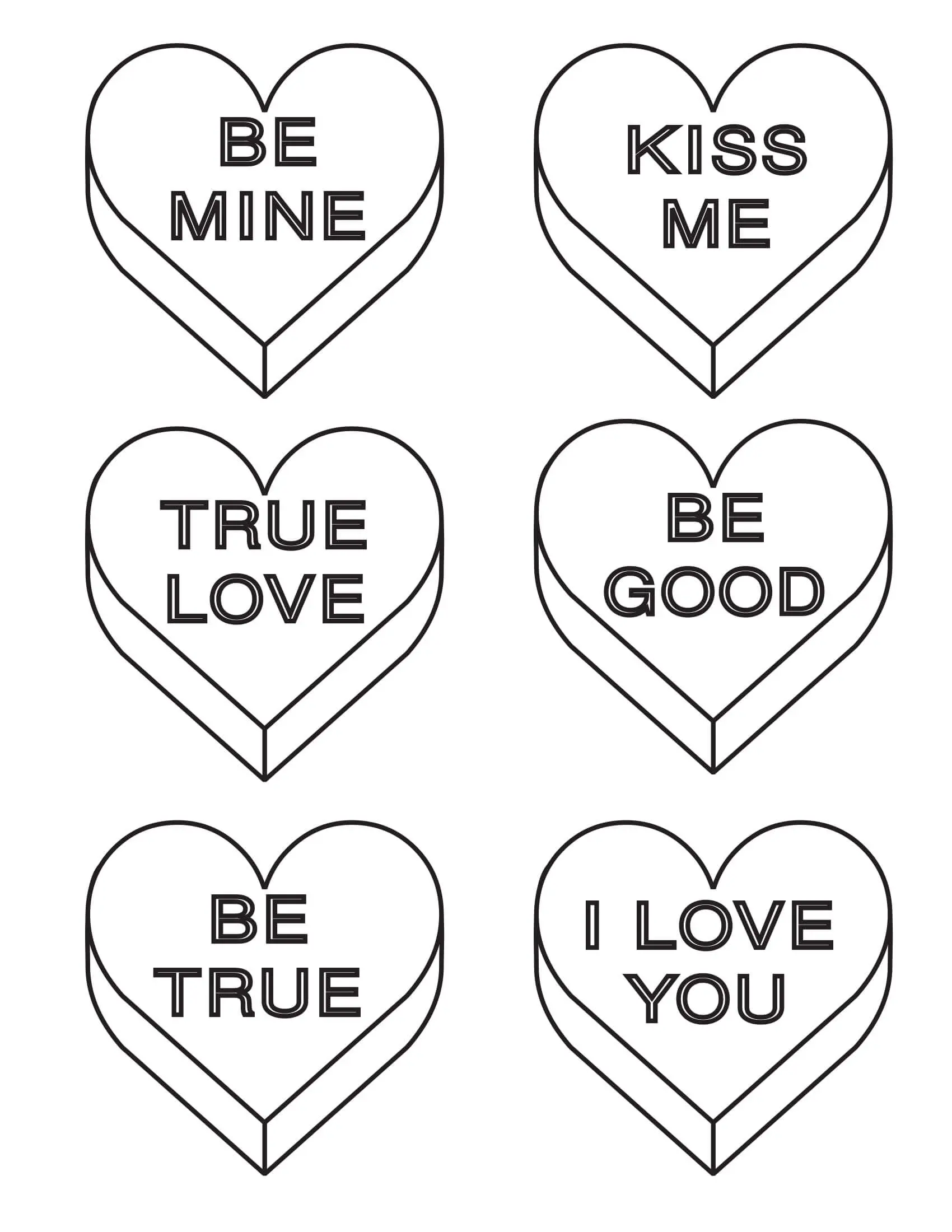 Coloriage Mots Doux Pour La Saint Valentin - Saint-Valentin à imprimer