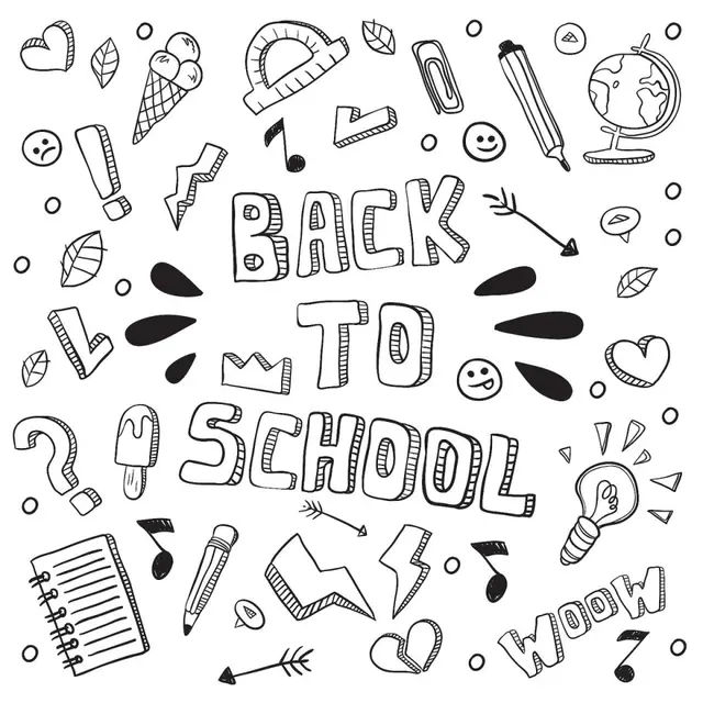 Coloriage Mots Rentrée Scolaire Icones Amusants - Rentrée scolaire à imprimer