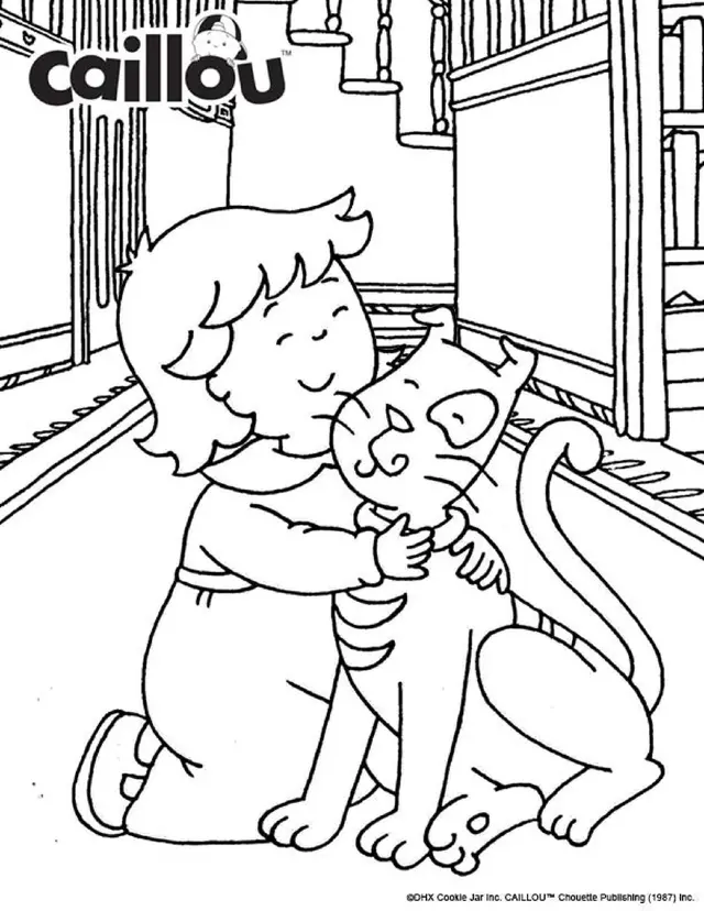 Coloriage Mousseline Et Gilbert - Caillou à imprimer