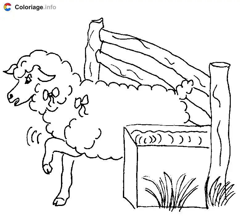 Coloriage Mouton - Animaux de la ferme à imprimer