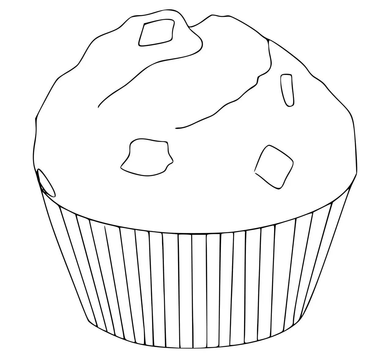 Muffin Cupcake coloring page to print