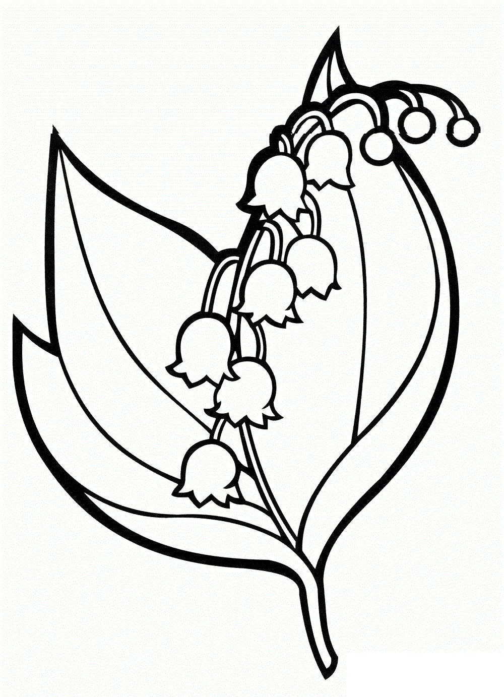 Coloriage Muguet De Main Fleur Porte Bonheur - Muguet 1er mai à imprimer