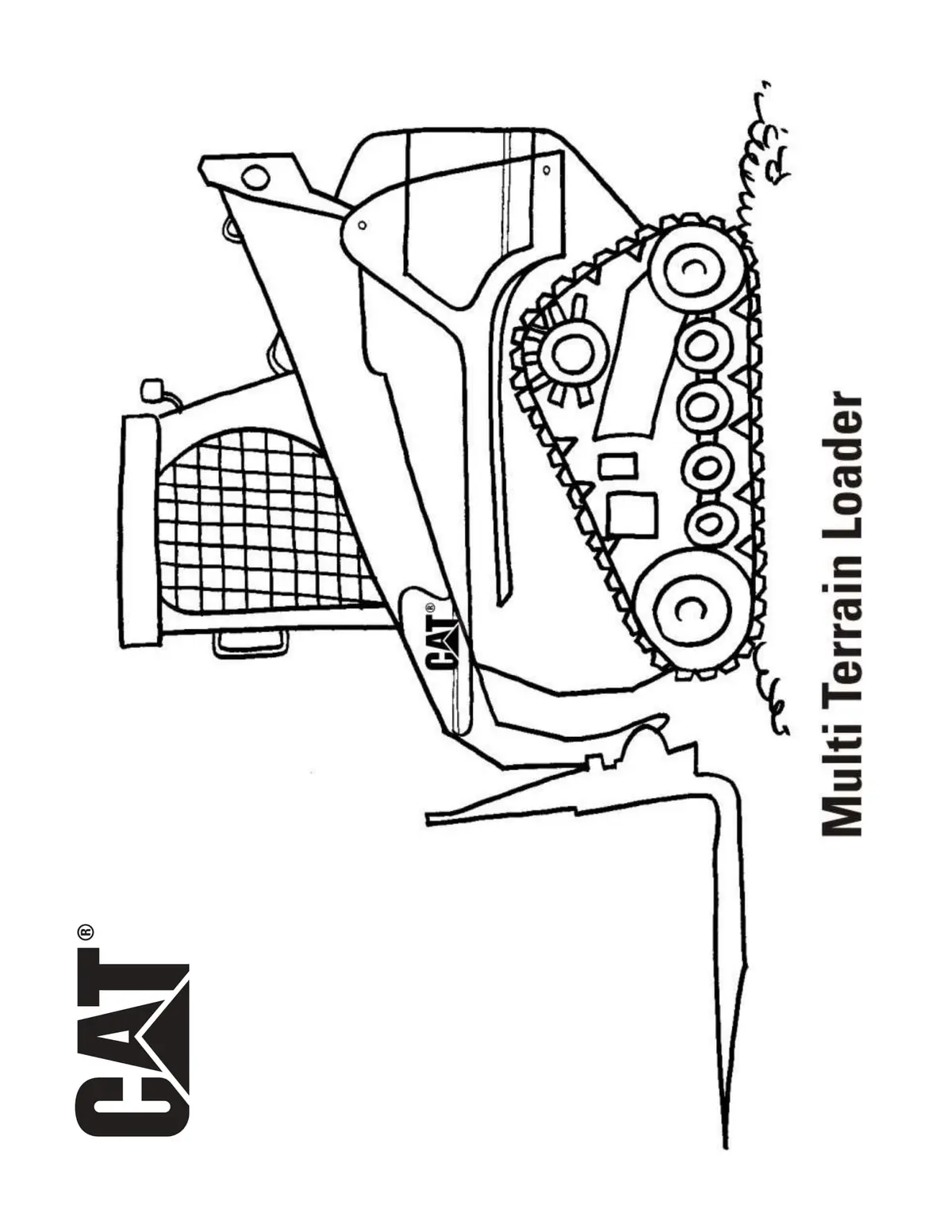 Ausmalbild Multi Terrain Loader CAT Truck zum Ausdrucken