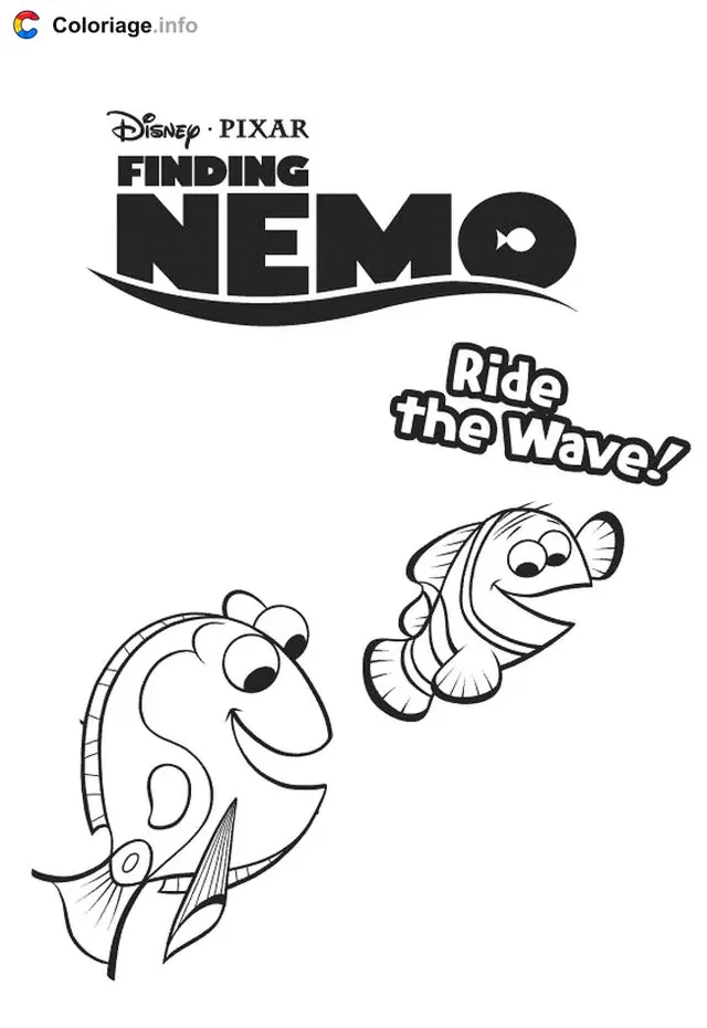 Coloriage Nemo et son père - Nemo à imprimer
