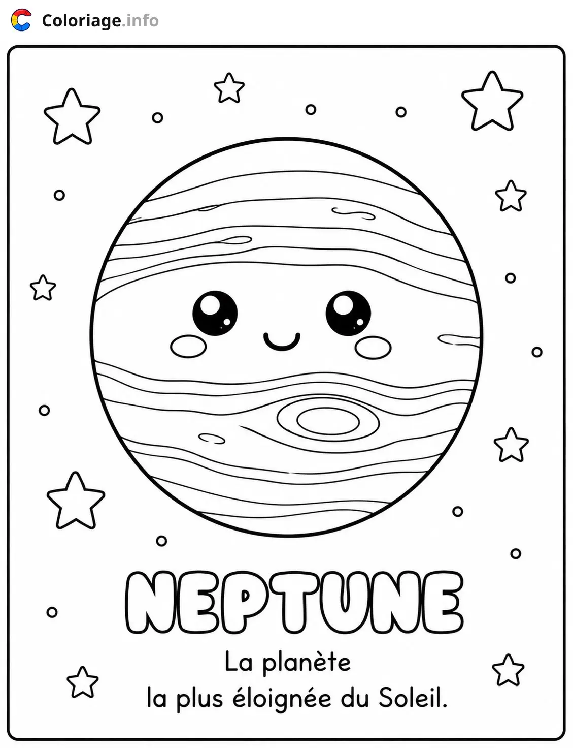 Neptune: The Farthest Planet from the Sun coloring page – Planète – to print