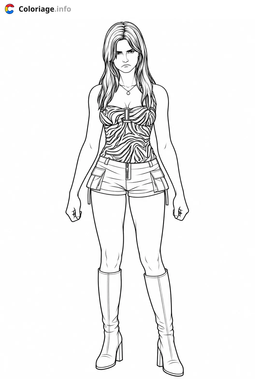Coloriage Nikki fortnite obsession à imprimer