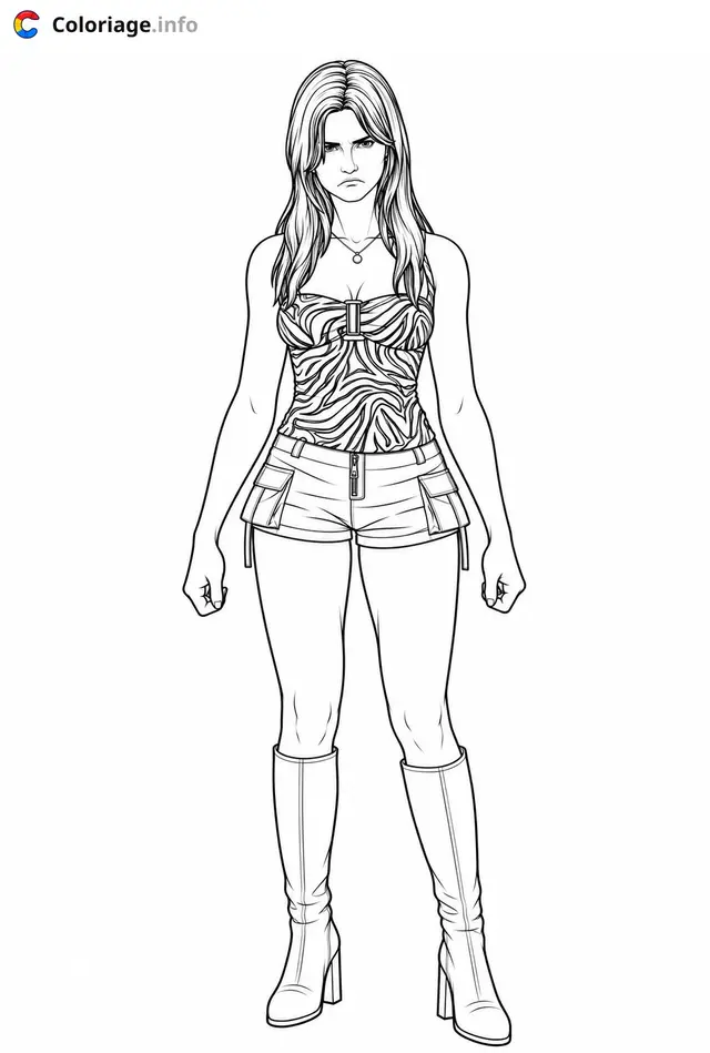 Coloriage Nikki fortnite obsession - Fortnite à imprimer