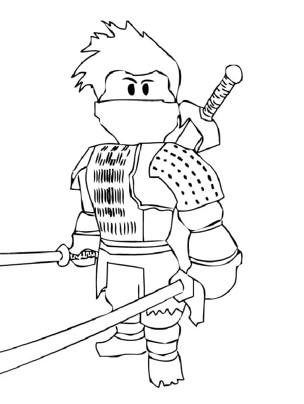 Coloriage Ninja Roblox Épée Argent - Danseuse à imprimer