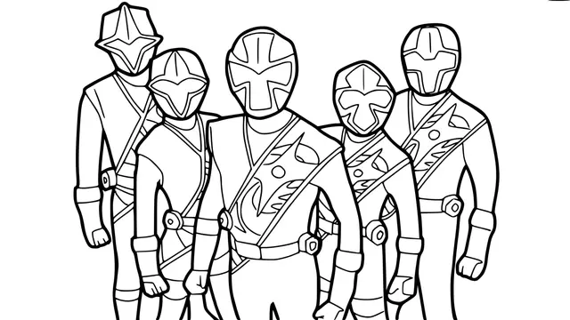 Coloriage Ninja Steel Power Rangers - Ninja à imprimer