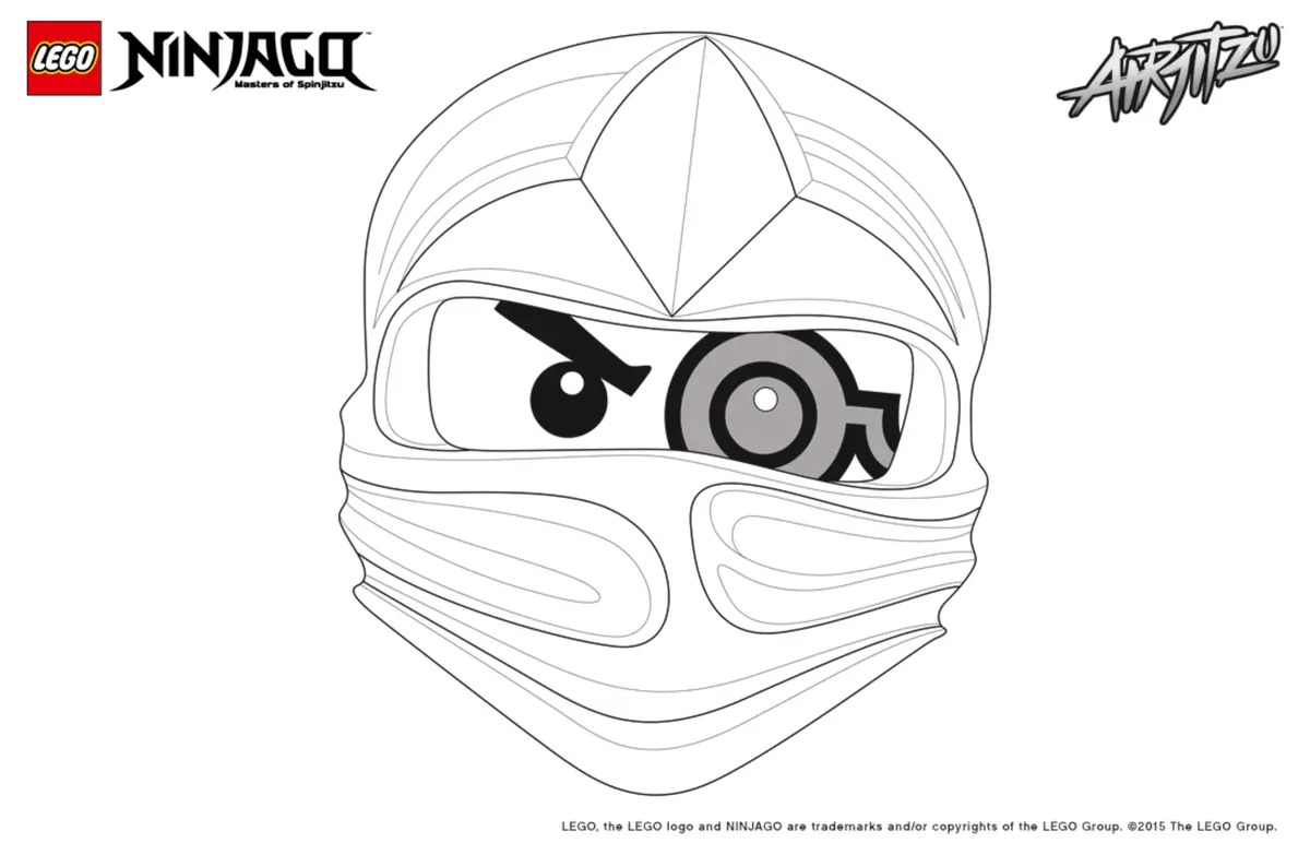 Coloriage Ninjago Lego 1 Face Zane - Ninjago à imprimer