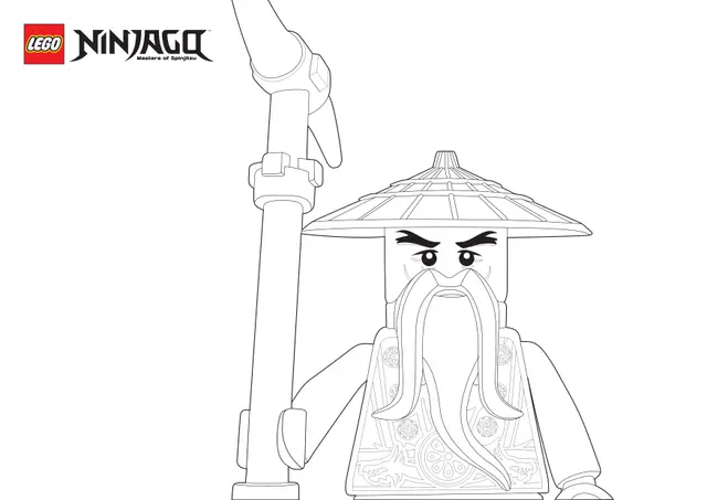 Coloriage Ninjago Lego Sensei Wu - Ninjago à imprimer
