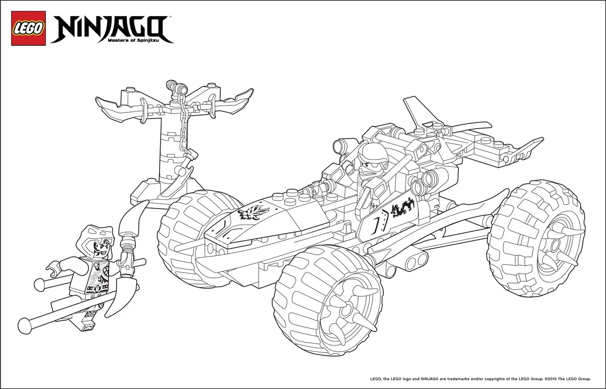 Coloriage Ninjago Lego Voiture 4x4 - Ninjago à imprimer