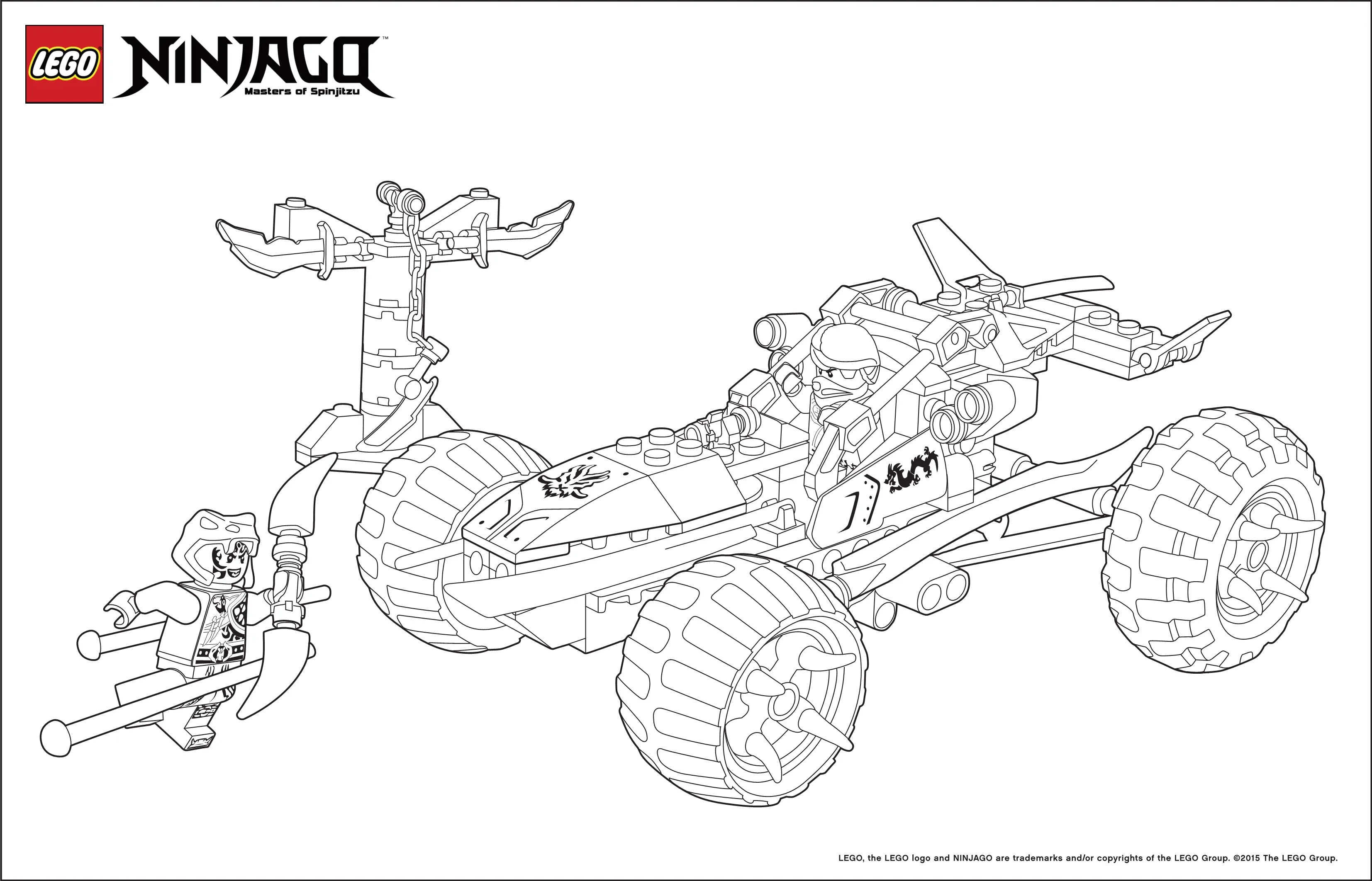 Coloriage Ninjago Lego Voiture 4x4 - Ninjago à imprimer
