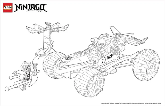 Coloriage Ninjago Lego Voiture 4x4 - Ninjago à imprimer