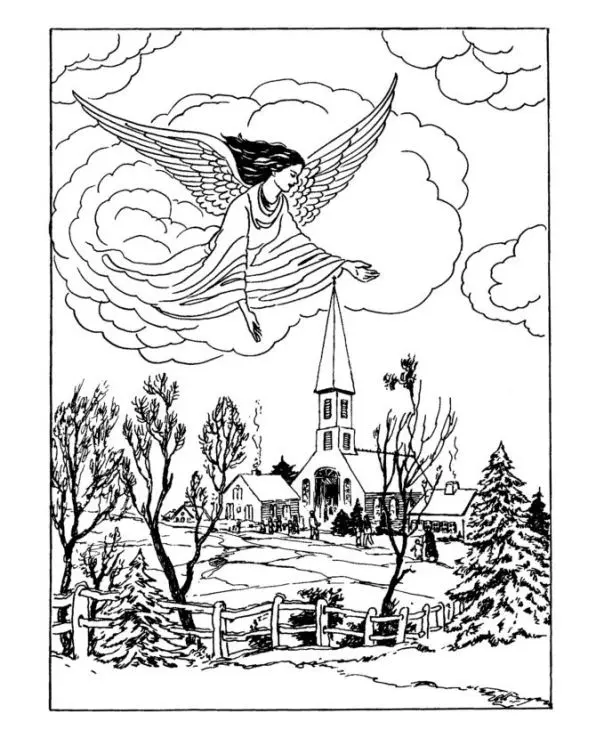 Coloriage Composition festive avec éléments de Noël classiques - Adulte à imprimer