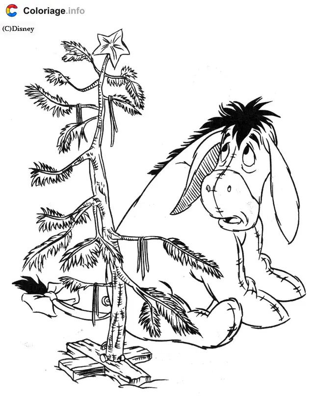 Coloriage Noël de Bourriquet - Bourriquet à imprimer