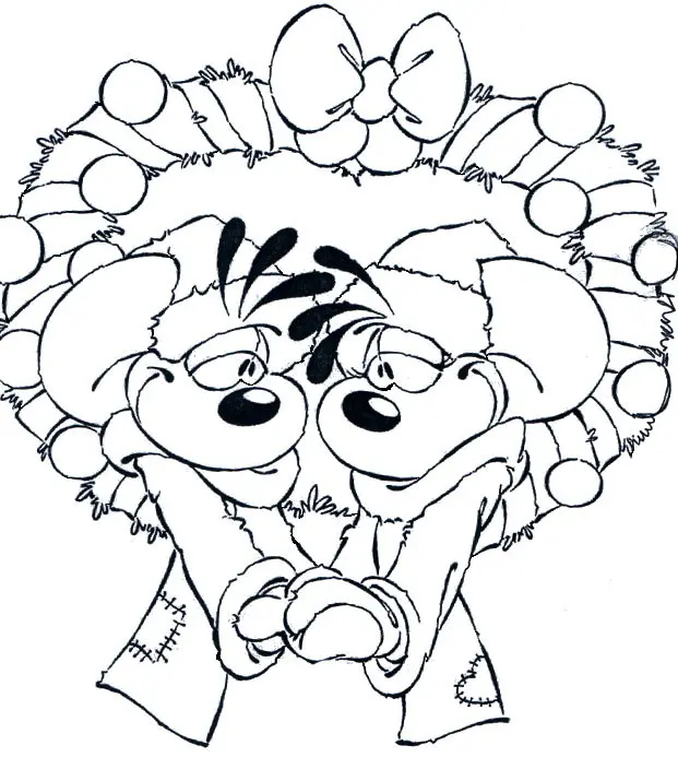 Diddle Christmas coloring page to print