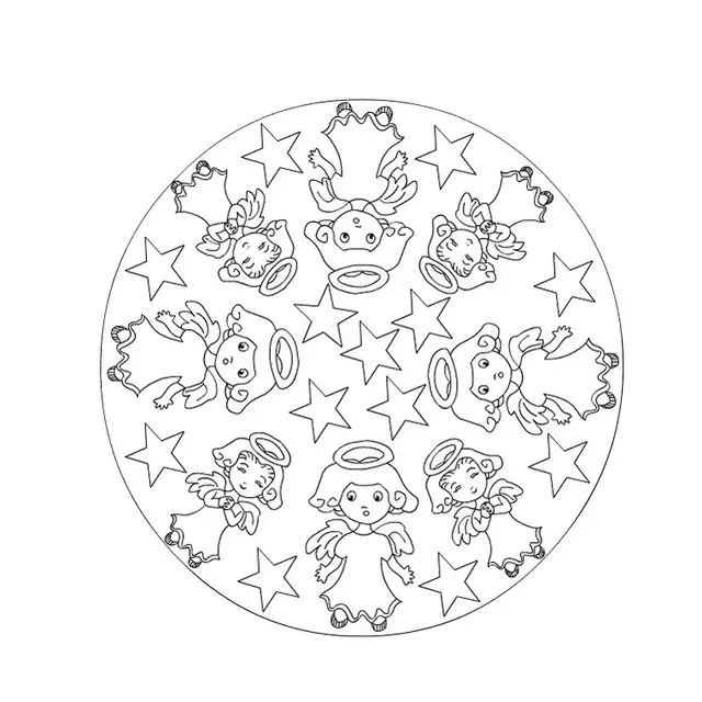 Coloriage Noël Mandala - Noël à imprimer