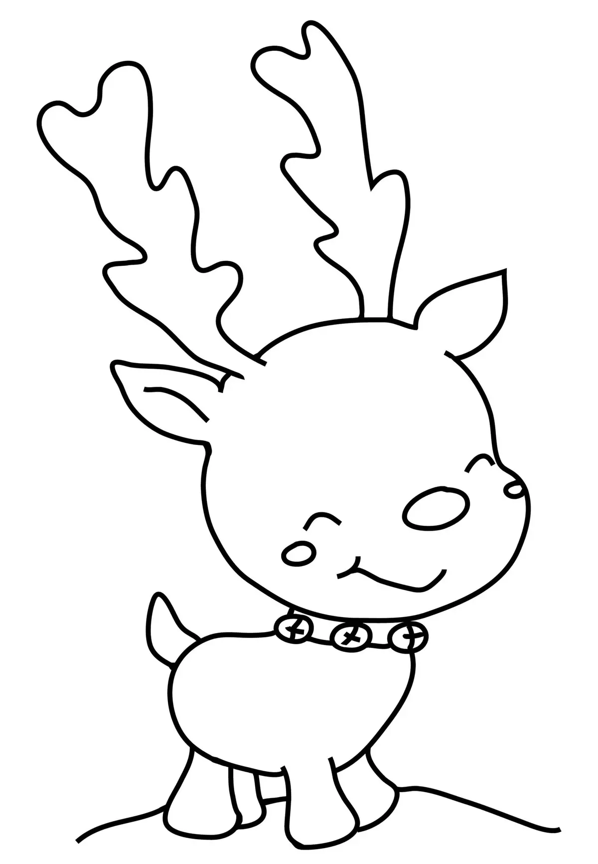 Cute Christmas Reindeer for Preschool coloring page to print