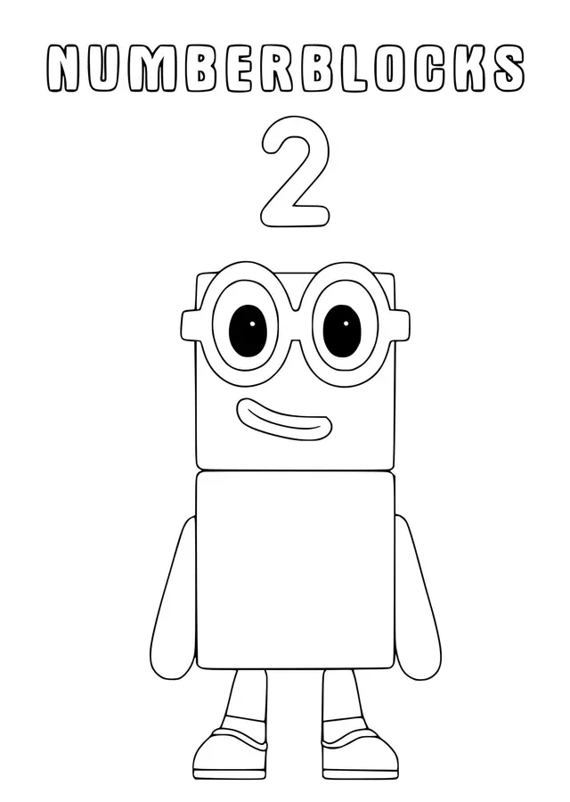Coloriage Numberblocks duo coloré et amusant - Numberblocks à imprimer